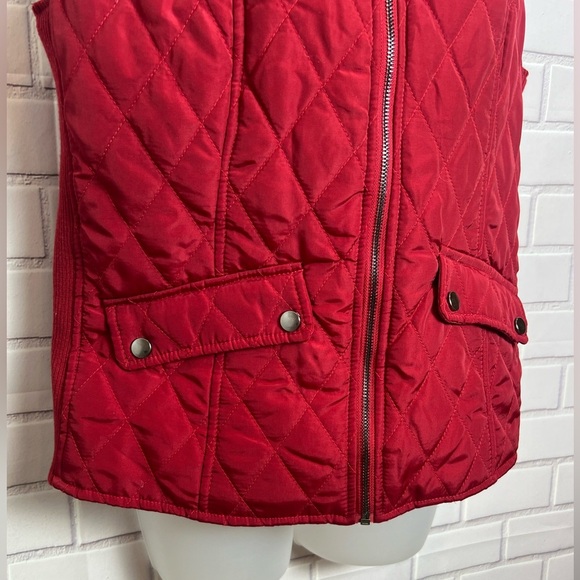 WESTPORT women Red Quilted Vest/size M - Picture 5 of 11